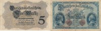 Deutsches Reich, Kaiserreich, 5 Mark Ro.48b KN 7 stellig,