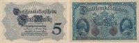 Deutsches Reich, Kaiserreich, 5 Mark Ro.48c KN 8 stellig,