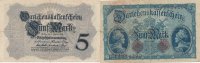 Deutsches Reich, Kaiserreich, 5 Mark Ro.48c KN 8 stellig,