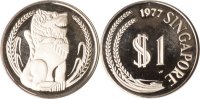 Singapur 1 Dollar Singapur, 1 Dollar, Löwe als Stadtwappen, 1977, PP