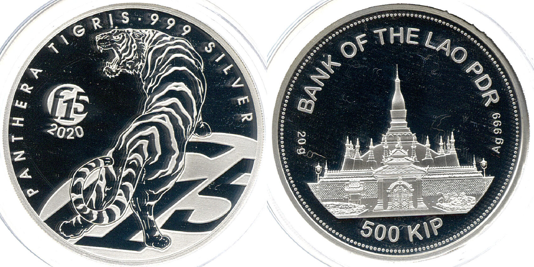 Laos 500 Kip 2020 Fabulous 15 Bank Of LAO Panthera Tigris PP MA Shops