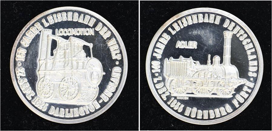 Eisenbahn Medaille Deutschland Polierte Platte MA Shops