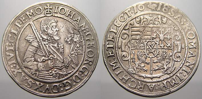 Sachsen Albertinische Linie 1 4 Reichstaler 1618 Johann Georg I 1615