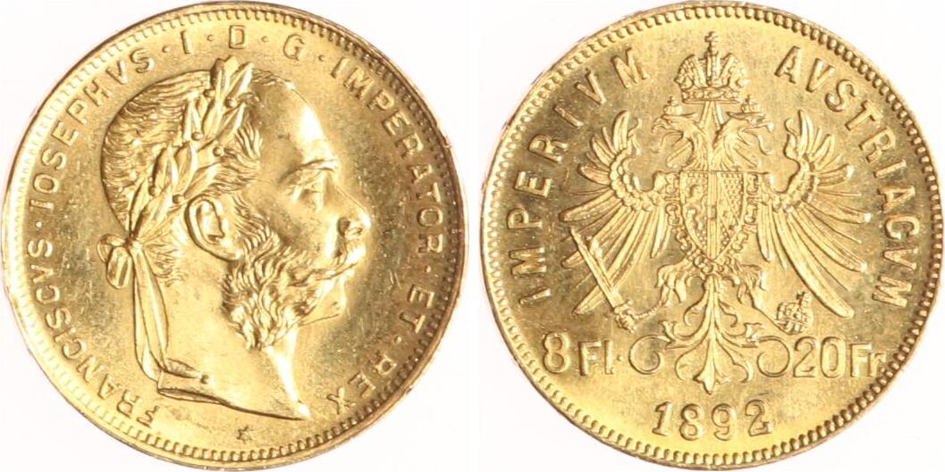 Sterreich Florin Franz Joseph I Fast Stempelglanz