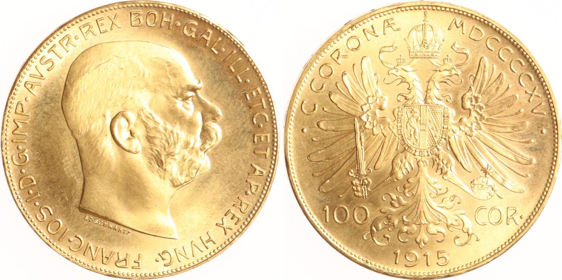 Österreich 100 Kronen 1915 Franz Joseph I 1848 1916 Fast Stempelglanz