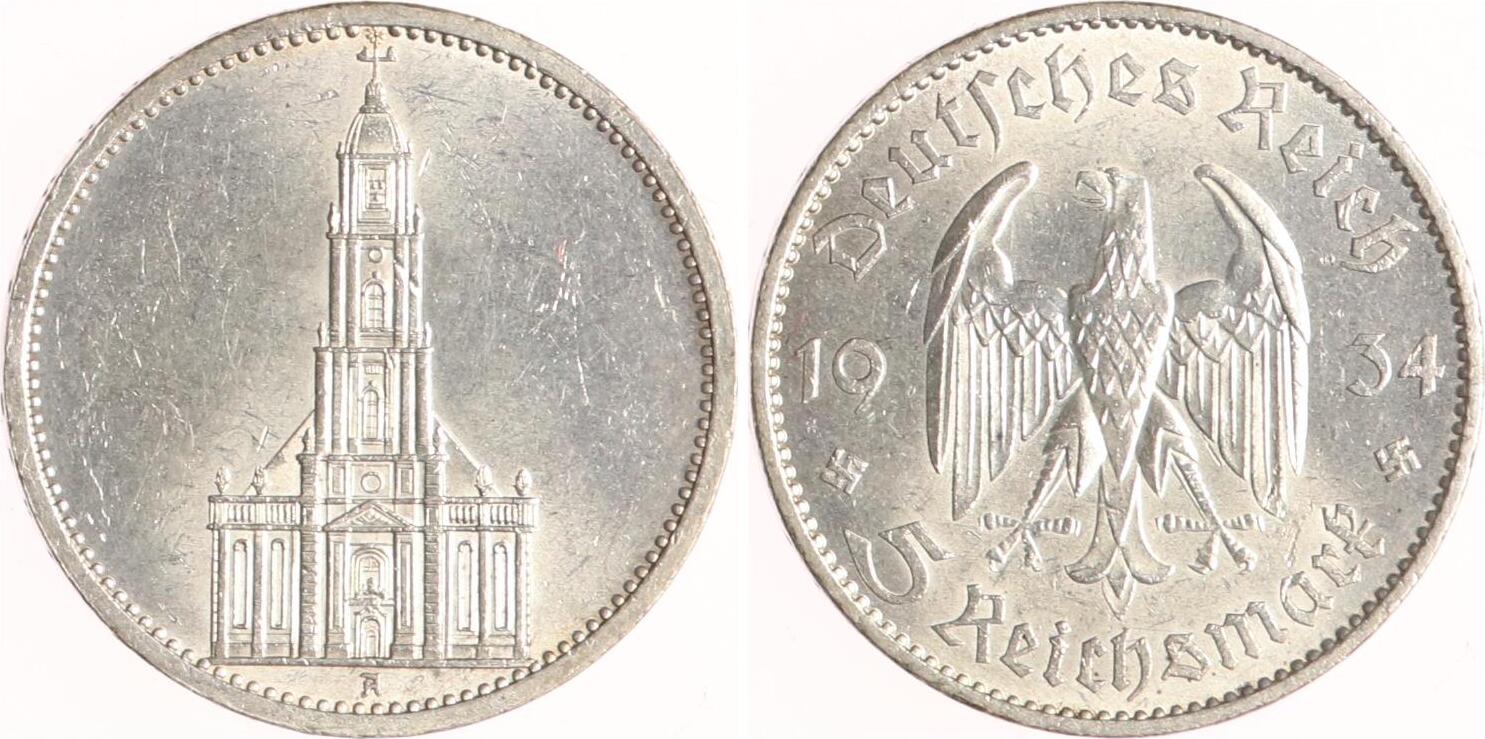 Drittes Reich Reichsmark A Garnisonkirche Ohne Datum Vorz Glich