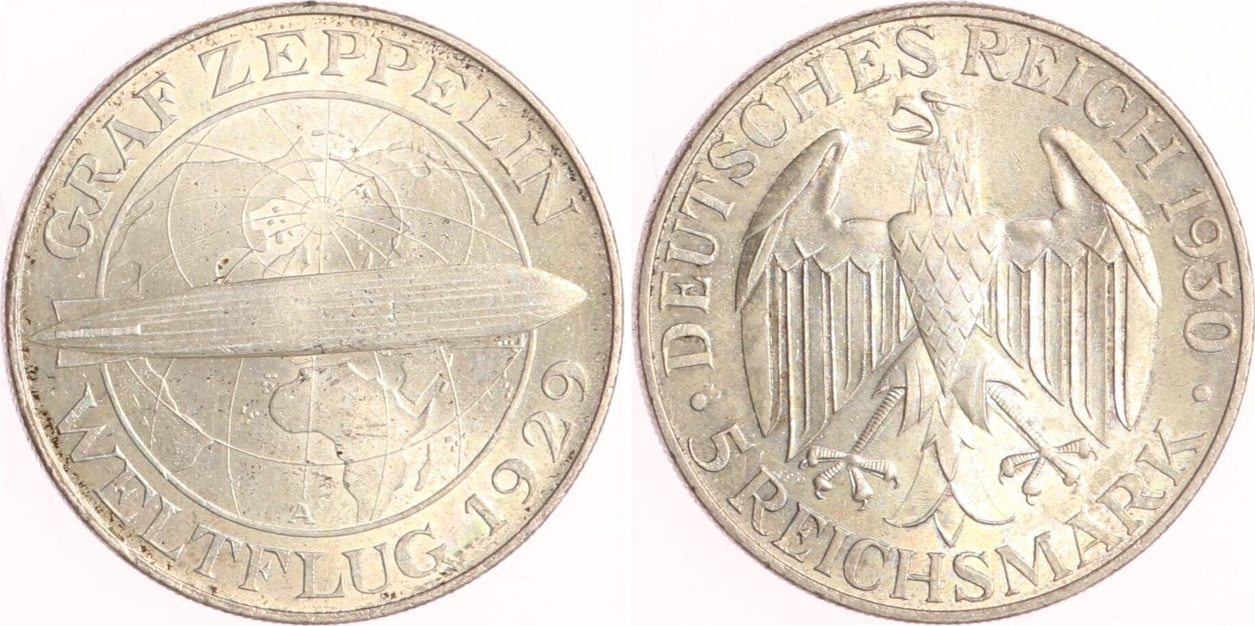 Weimarer Republik Reichsmark A Zeppelin Vorz Glich Ma Shops