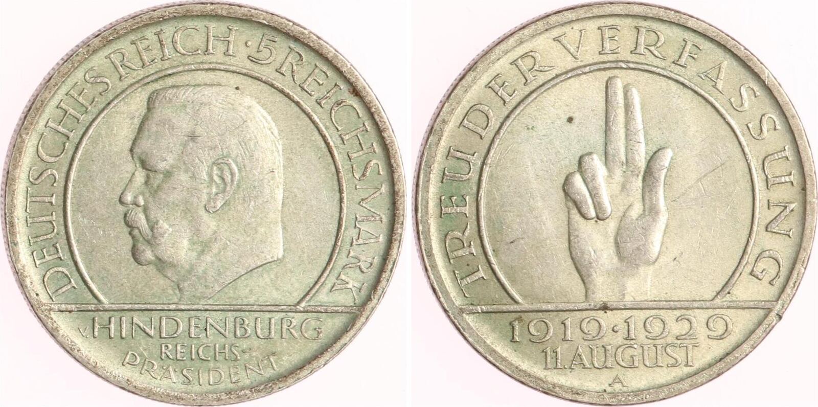 Weimarer Republik 5 Reichsmark 1929 A Verfassung Sehr schön MA Shops