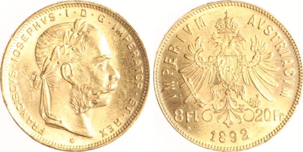 Sterreich Florin Franz Joseph I Fast Stempelglanz