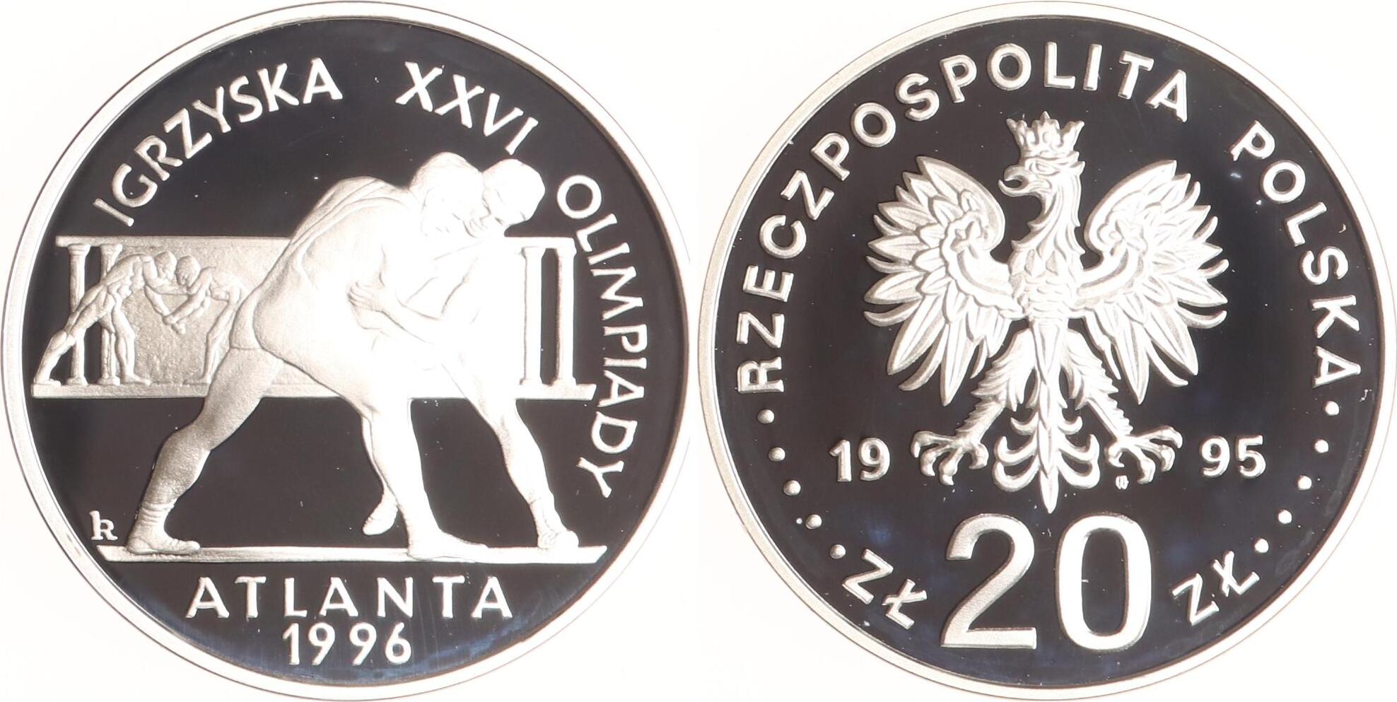 Polen 20 Zlotych 1995 Olympische Spiele Polierte Platte MA Shops