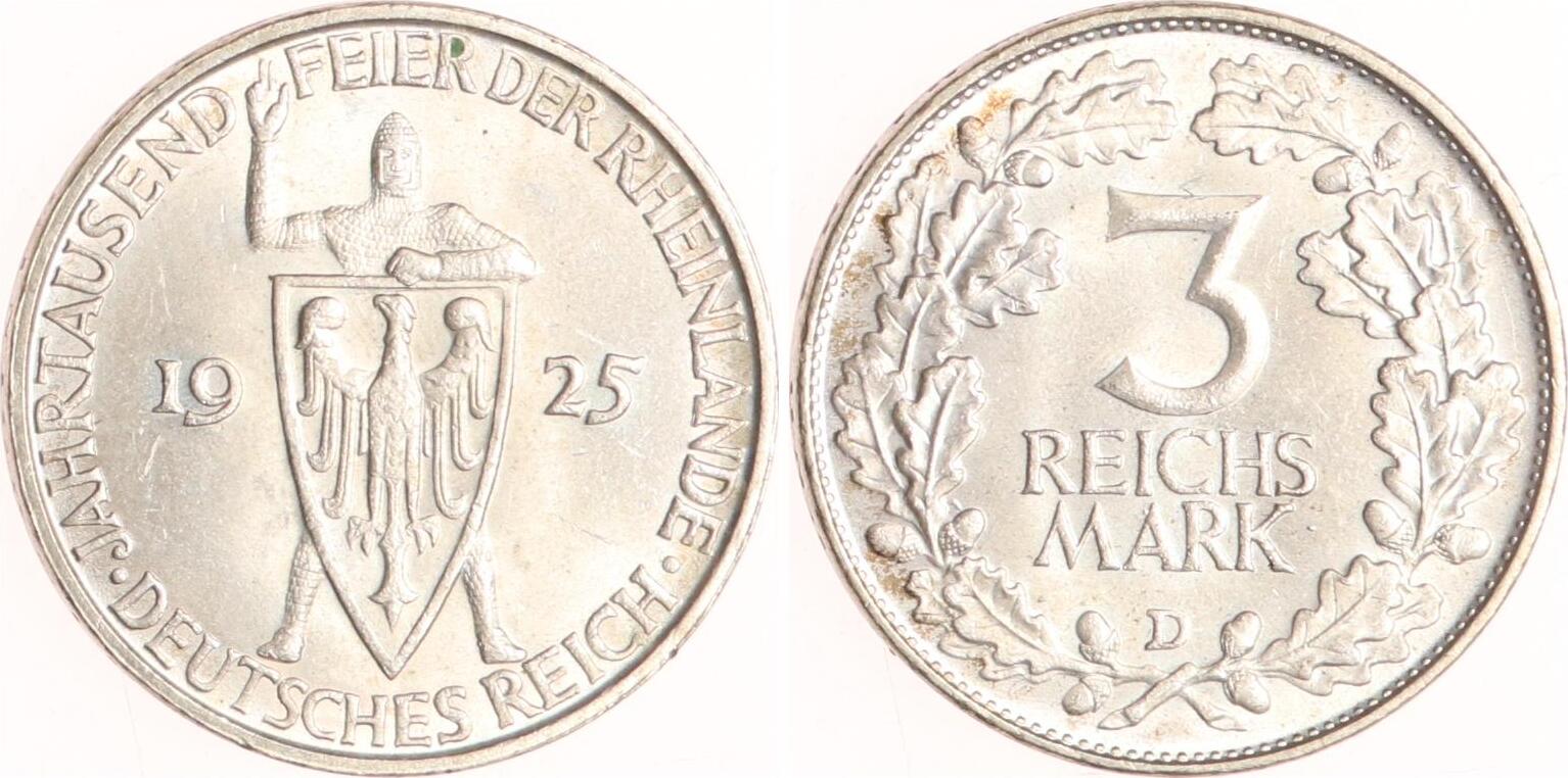 Weimarer Republik Reichsmark D Rheinlande Vorz Glich