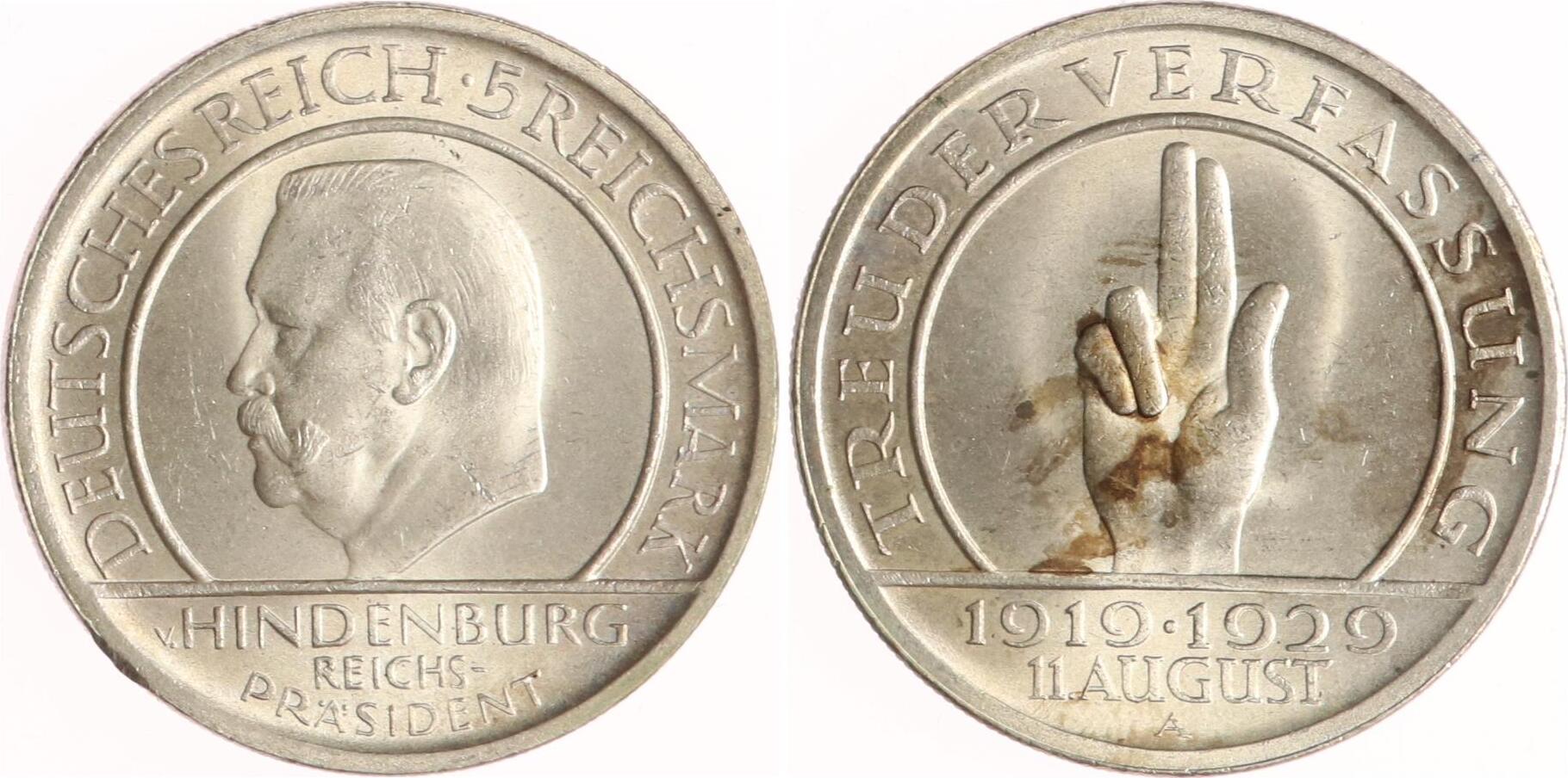 Weimarer Republik Reichsmark A Verfassung Vorz Glich