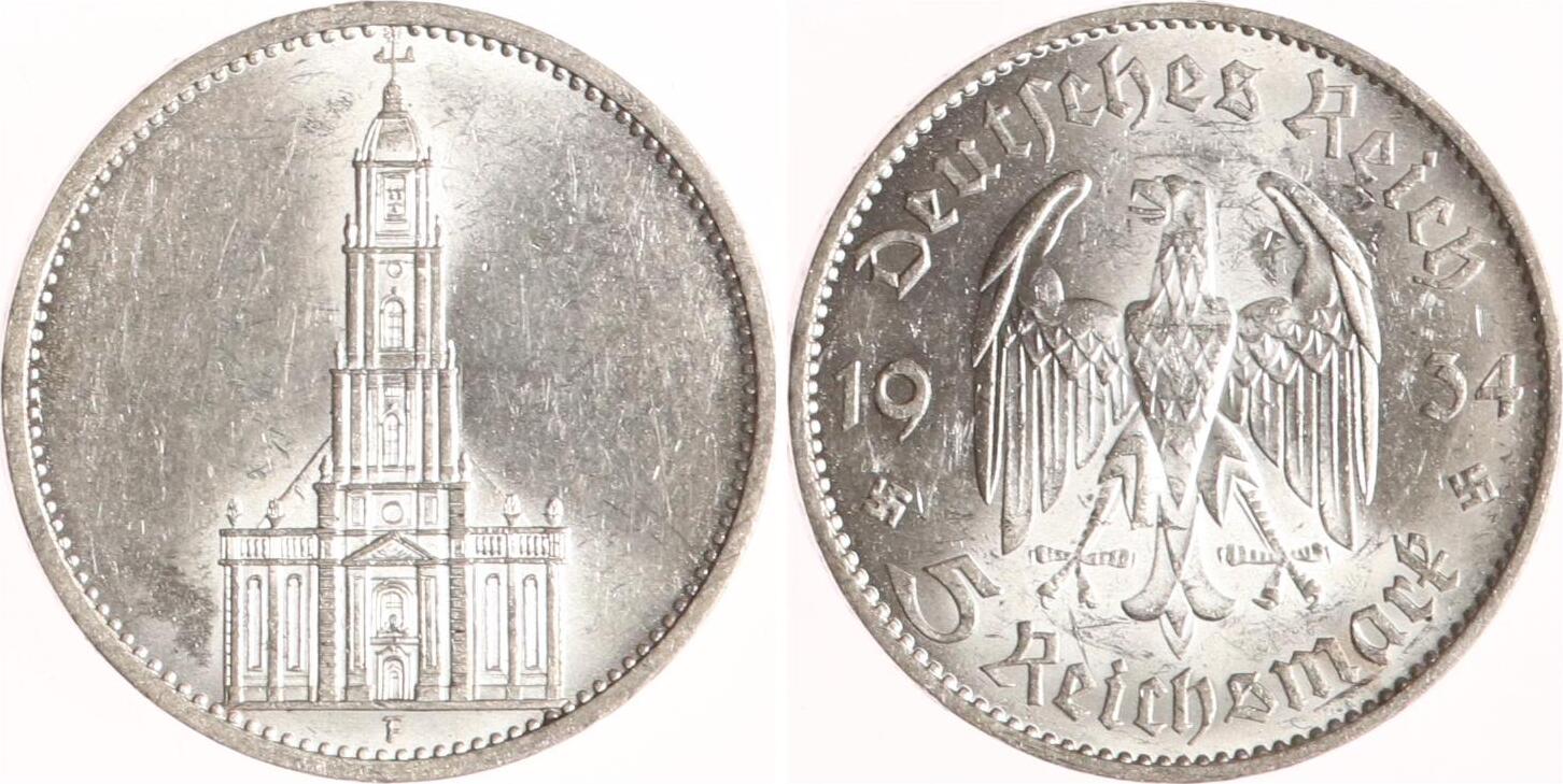 Drittes Reich Reichsmark F Garnisonkirche Ohne Datum Vorz Glich