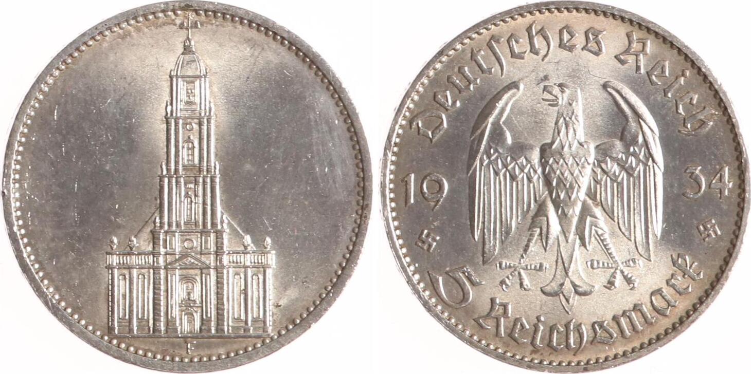 Drittes Reich Reichsmark F Garnisonkirche Ohne Datum Vorz Glich