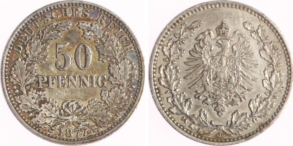 Kaiserreich 50 Pfennig 1877 J Sehr schön MA Shops