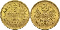 Russland 3 Rubel Zar Alexander II.