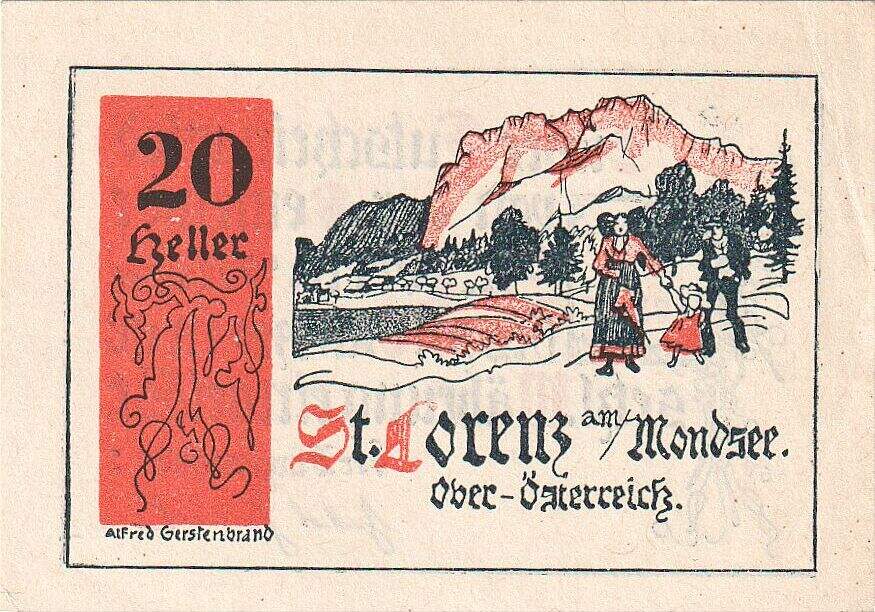 Sterreich Heller Geldschein St Lorenz Paysage Unz Mehl Fs