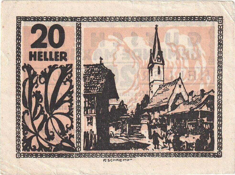 Sterreich Heller Geldschein Maxglan Eglise Unz