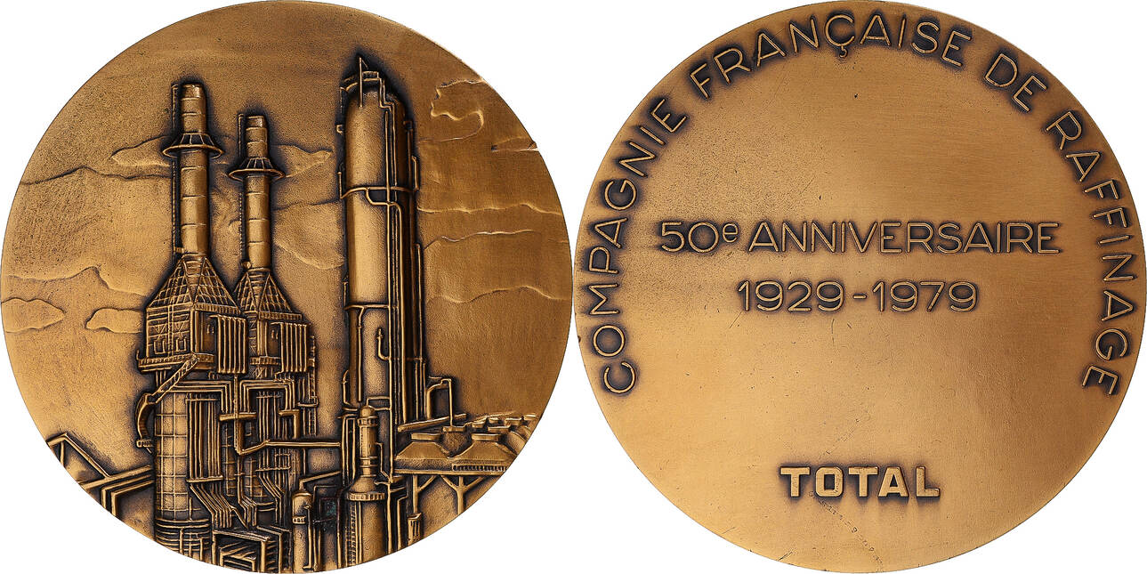 Frankreich Medaille 1979 Compagnie Française de Raffinage Business