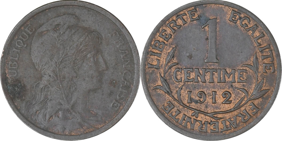 Frankreich Centime 1912 Paris Münze Dupuis Paris SS Bronze KM 840