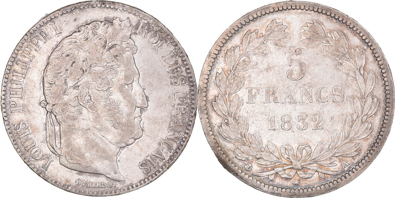 Frankreich 5 Francs 1832 A Münze Louis Philippe Paris SS Silber KM