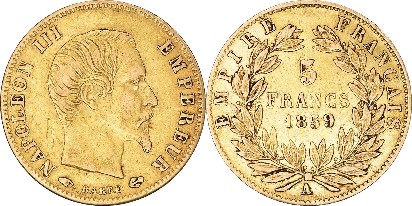 Frankreich 5 Francs 1859 A Münze Napoleon III Napoléon III Paris SS