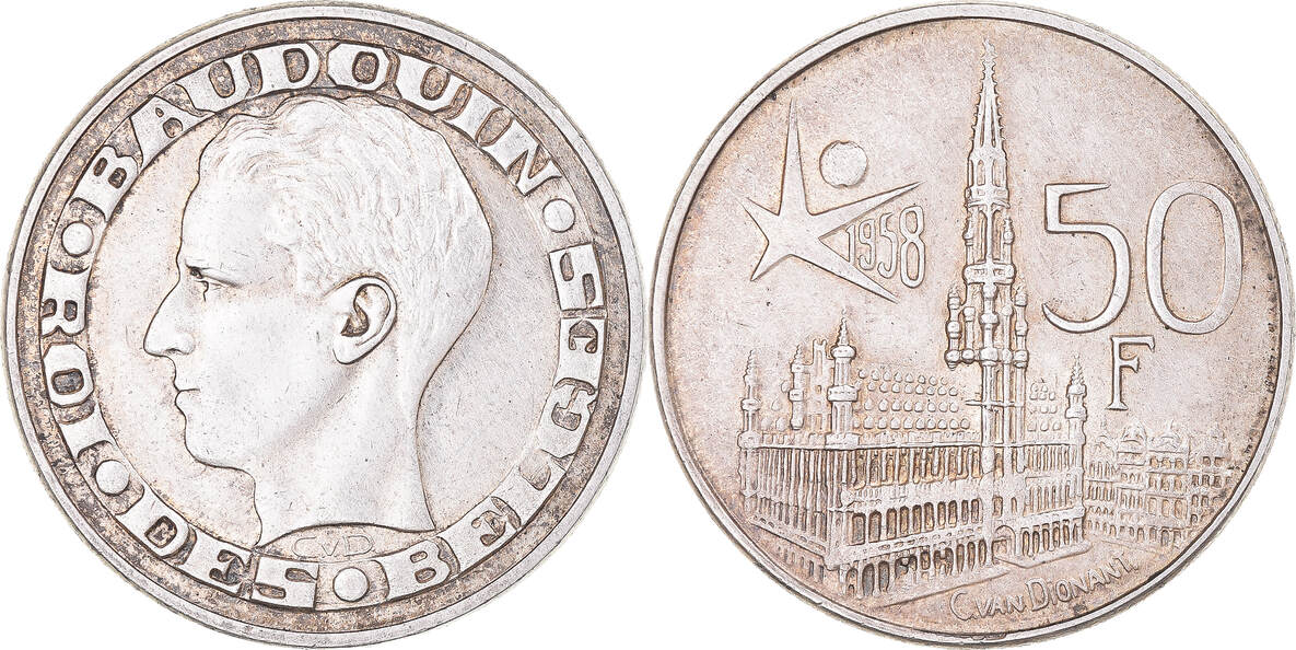 Belgien Francs Brussels M Nze Baudouin I Brussels World Fair