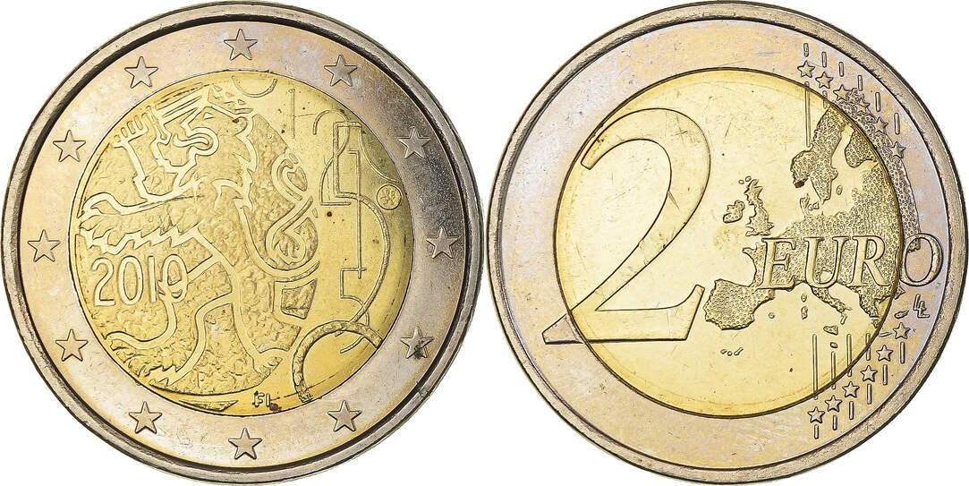 Finnland Euro Vantaa Finnish Currency Vantaa Bi Metallic Km