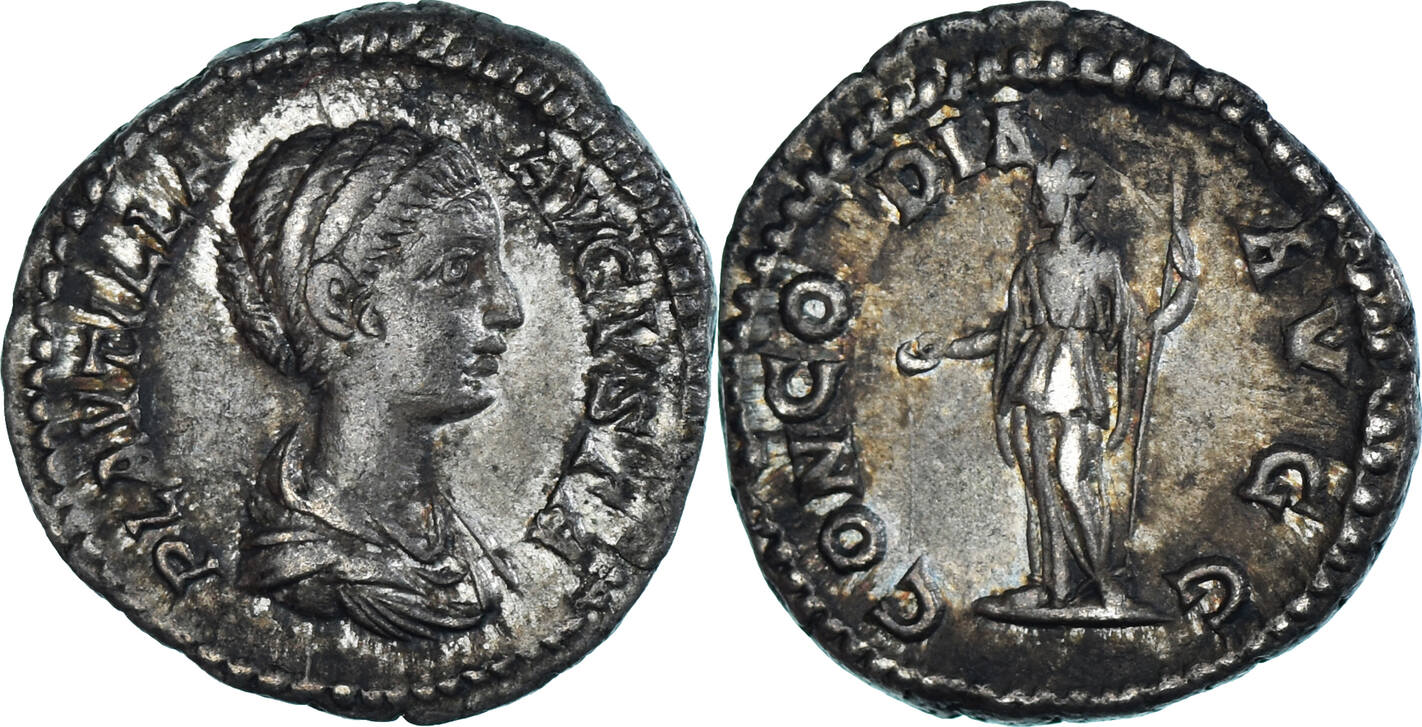 Denarius 202 205 Rome Münze Plautilla Rome SS Silber RIC 359 MA