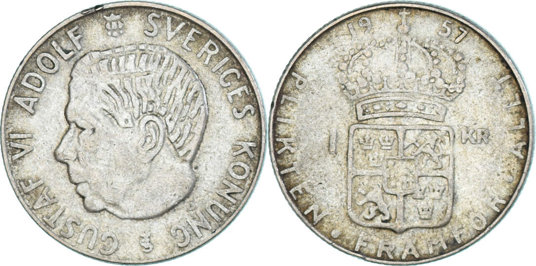 Schweden Krona M Nze Gustaf Vi Ss Silber Km Ma Shops