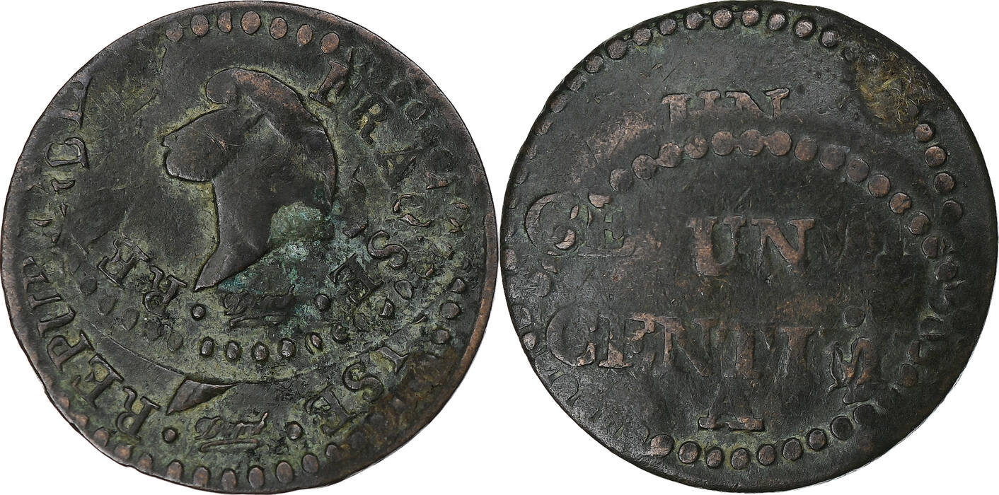 Frankreich Centime Uncertain Date Paris Dupr Paris Double Strike