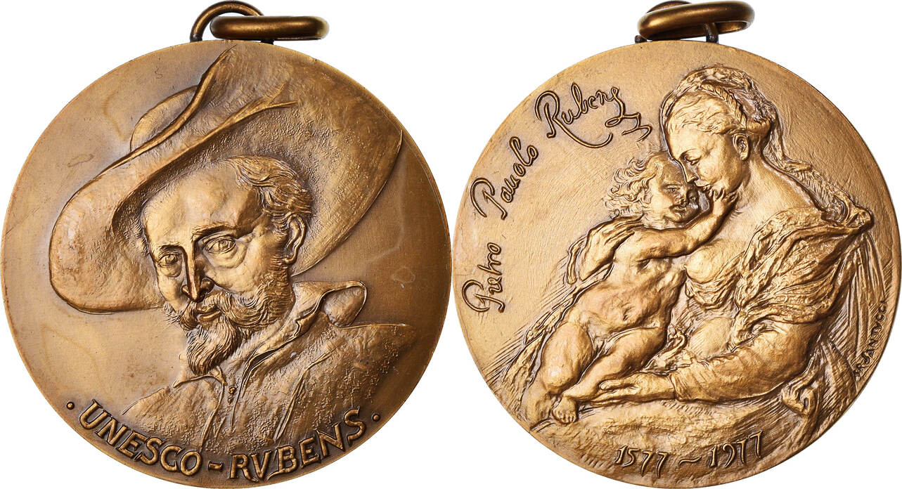 Frankreich Medaille Unesco Rubens Arts Culture Santucci Unz