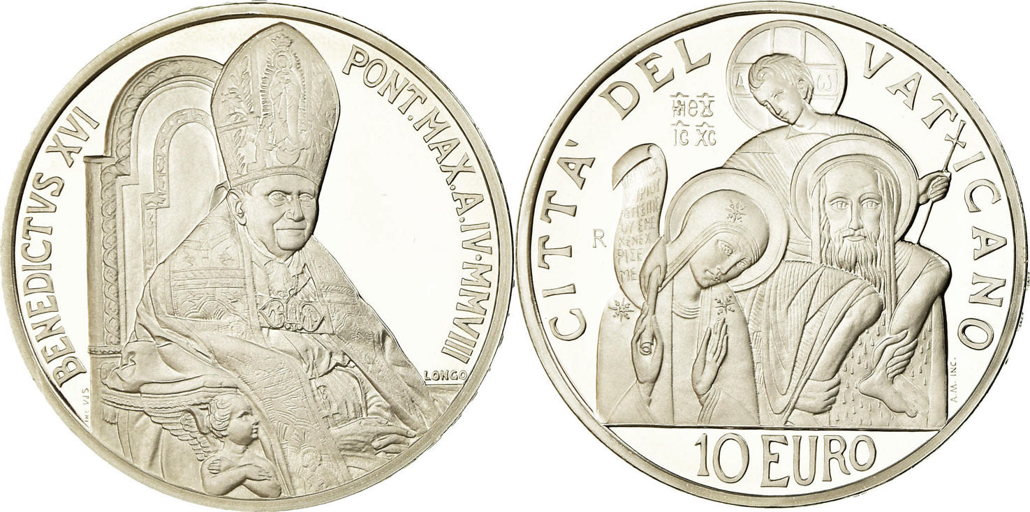 Vatikan 10 Euro 2008 Rome Pape Benoit XVI Journée mondiale de la Paix