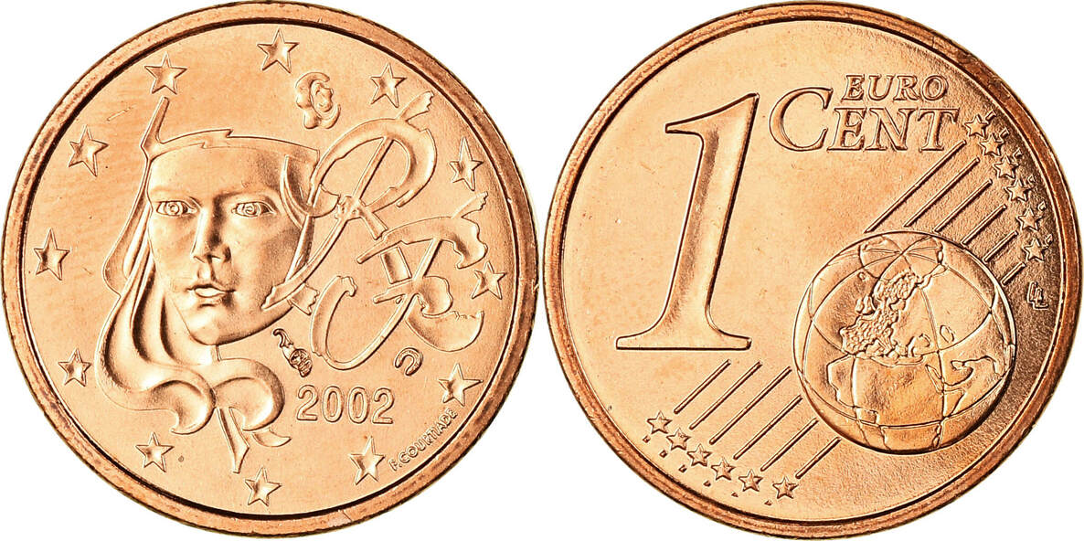 Frankreich Euro Cent Paris Stgl Copper Plated Steel Km Ma