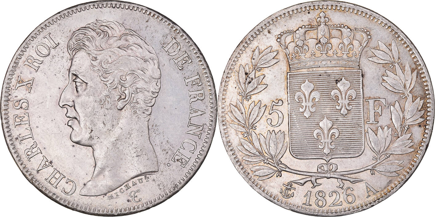 Frankreich 5 Francs 1826 A Münze Charles X Paris VZ Silber KM 720