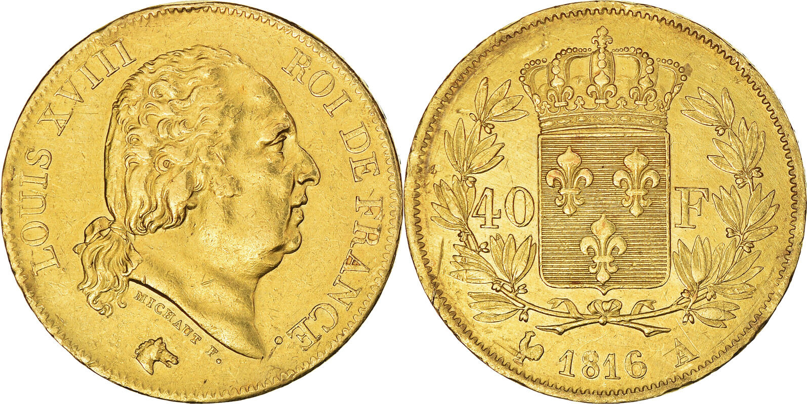 Frankreich Francs A M Nze Louis Xviii Paris Ss Gold Km