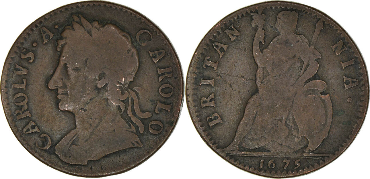 Großbritannien Farthing 1675 Münze Charles II S Kupfer KM 436 1