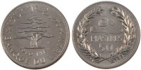 Lebanon 50 Piastres Foreign Coins Münzen Lebanon, Republic, 50 Piastres Essai