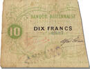 French Emergency of the 1870-1871 War 10 Francs French Emergency Banknoten Frankreich Banque Rouennaise, 10 Francs