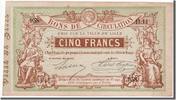 French Emergency of the 1870-1871 War 5 Francs French Emergency Banknoten Frankreich Voucher, 5 Francs, Lille