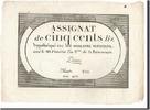 Assignats 500 Livres 500 Livres type Domaines Nationaux, signé Dénis