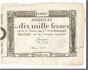 Assignats 10 000 Francs 10 000 Francs type Domaines Nationaux, signé Hennequin