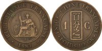 Colonial 1 Cent Colonial coins Französische Kolonien Indochine, 1 Cent 1887 Paris, KM 1