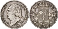 Semi Moderns (1805-1899) 5 Francs French Moderns Frankreich Louis XVIII, Second Gouvernement Royal, 5 Francs 1821