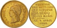 French Medal République Française, Hommage des ouvriers, Médaille