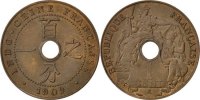 Colonial 1 Cent Colonial coins Französische Kolonien Indochine, 1 Cent 1909 A, KM 12.1