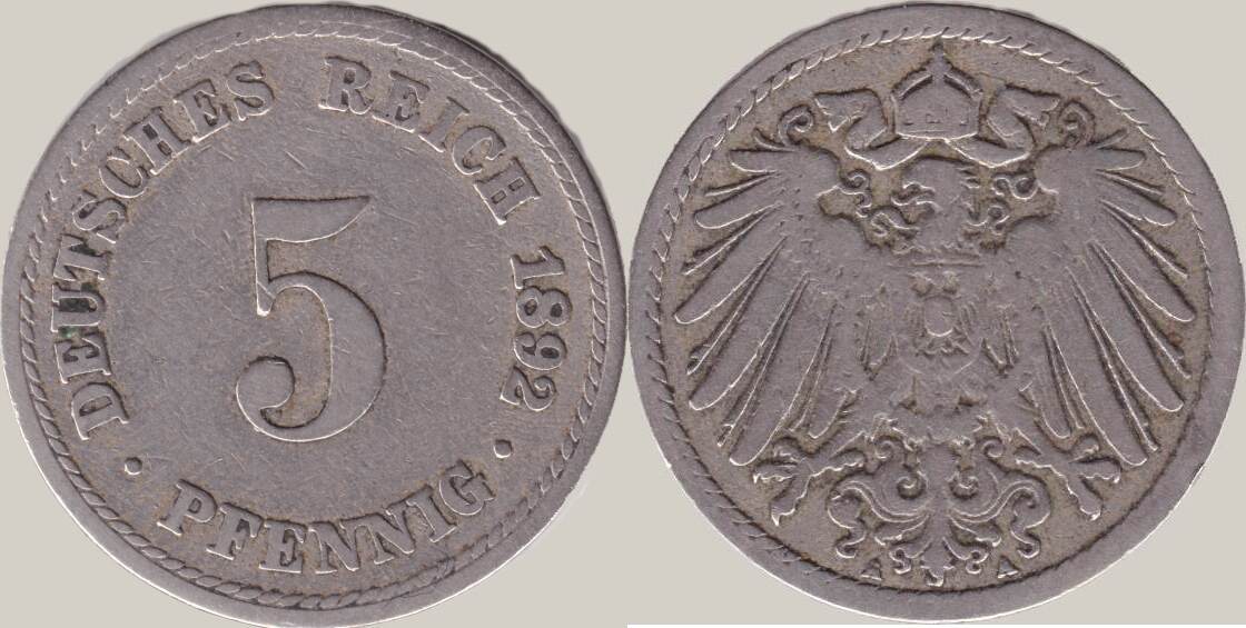 Deutschland Kaiserreich Pfennig A Kursm Nze Ss Ma Shops