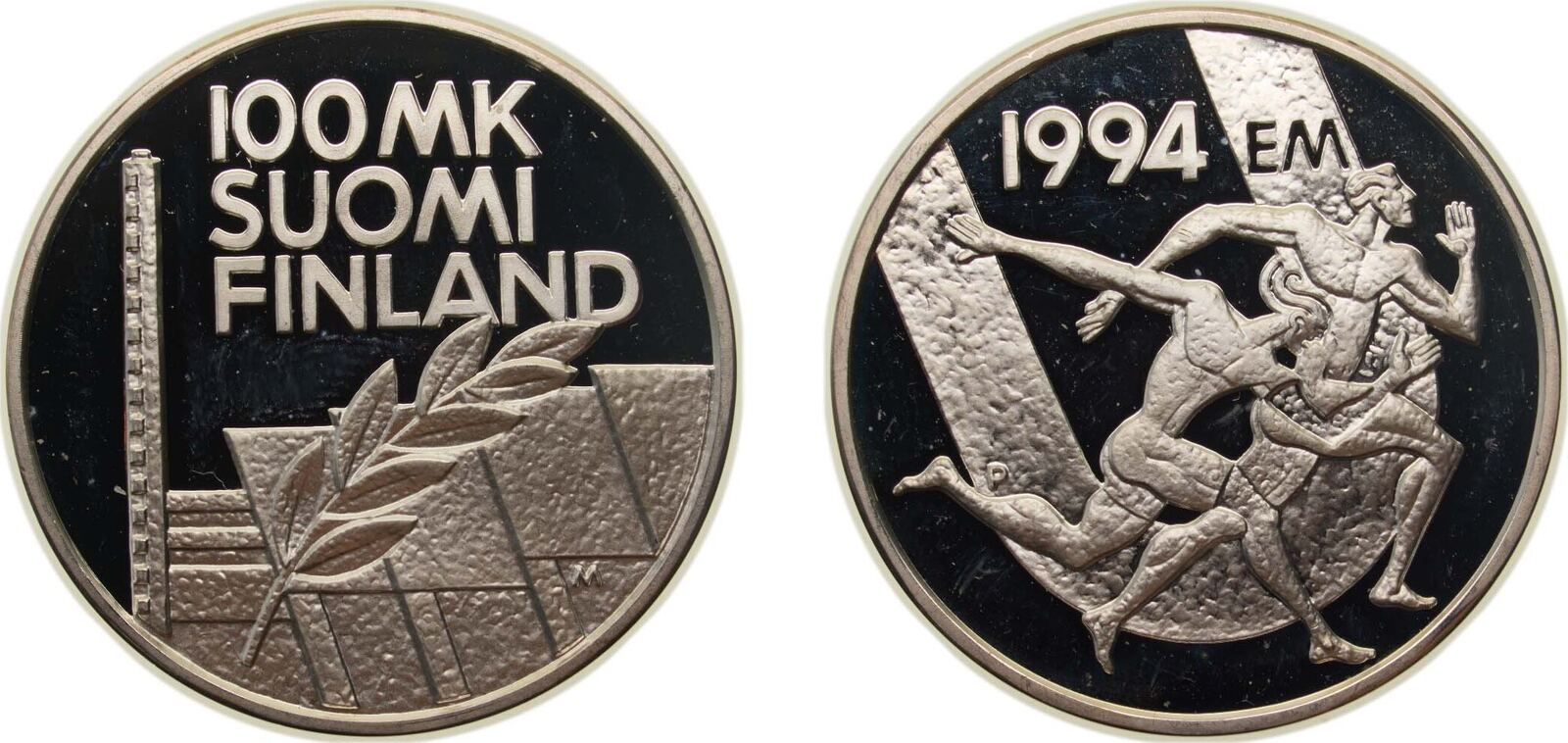 1994 P Vantaa Mint Finland Republic 1994 P 100 Markkaa European