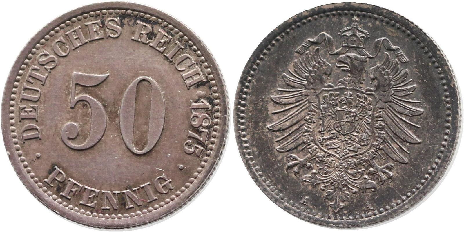 Kaiserreich 50 Pfennig 1875 A kleiner Adler prägefrisch stempelglanz