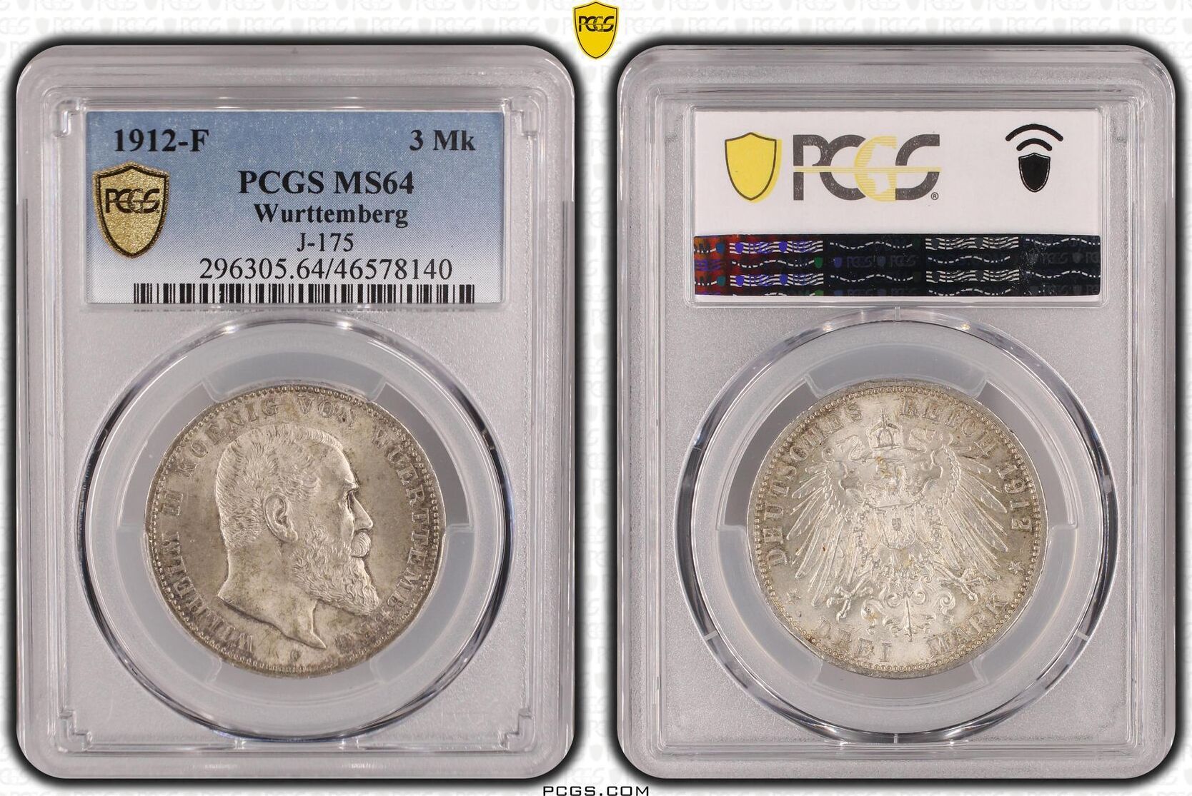 Wurttemberg F Mark W Rttemberg Jaeger Pcgs Ms Ma Shops